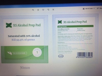 Xs Prep Pad (Xs Alcohol Prep Pad Label  1)